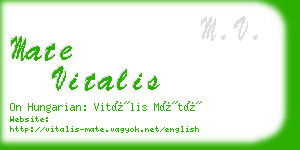 mate vitalis business card